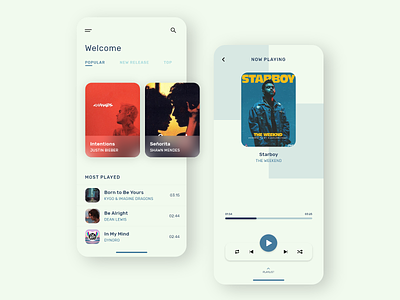 Music App aadiguru adobexd minimalist music app music player trends 2020 ui ux design user experience user interface