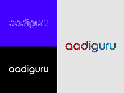 Aadiguru - Logo aadiguru adobexd branding logo neon neumorphism trends 2020 typography typography logo ui ux design user experience user interface