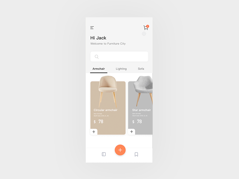 Interactive effect of furniture mall ui ux