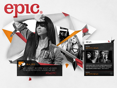 Epic Records Initial Site Moodboard design epic geometric moodboard