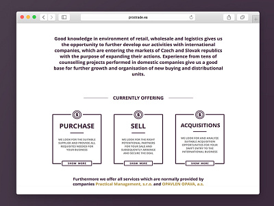 Prostrade.eu business card company gold prague purple responsive webdesign website