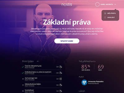 Czech MOOC platform button course list mooc paltform playlist responsive score ui ux web website
