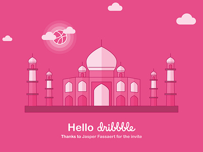 Hellodribbble ball debut first shot hello dribbble illustration india invitation vector
