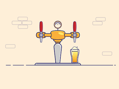 Beer Tap beer debut design hello dribbble illustration india logo vector