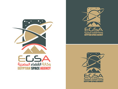 Egyptian Space Agency agency art branding corporate dish egyptian identity logo moon pyramid space stars triangle