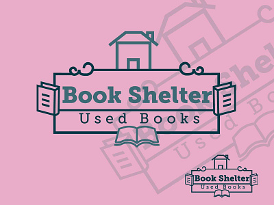 Book Shelter book brand branding corporate design identity library logo ui ux vector