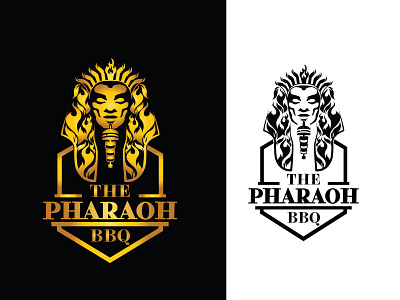 The Pharaoh BBQ ancient egypt brand branding burger corporate design dish egypt egyptan food food truck gold identity logo luxury pharaoh vector