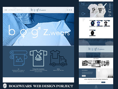 Bogz Wears Landing Page art branding graphic design logo shirts wears web