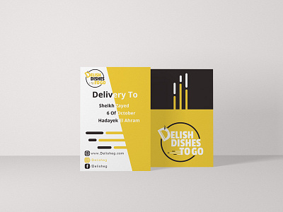 Delish Dishes To Go Business Card beverage brand business card delivery dish food homemade vector