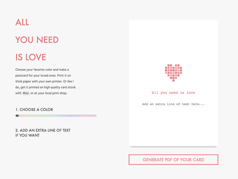 all you need is love heart pdf pixel postcard web