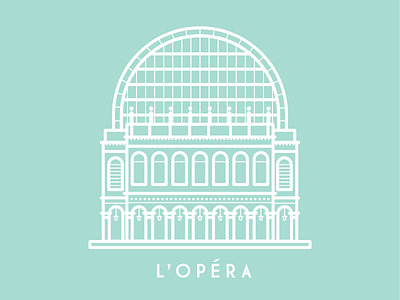 Opera illustration landmark line lyon opera