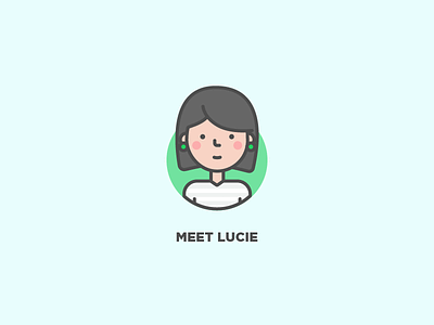Meet Lucie avatar character icon illustration line profile user vector