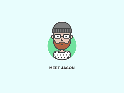 Meet Jason avatar character icon illustration line profile user vector