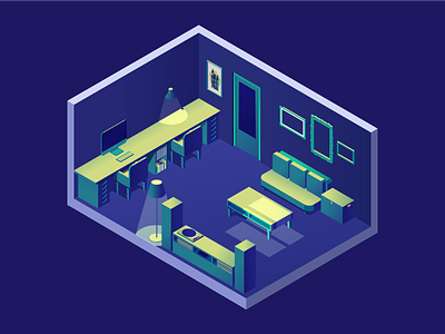 Isometric room couch desk illustration illustrator isometric living room perspective room vector vector art