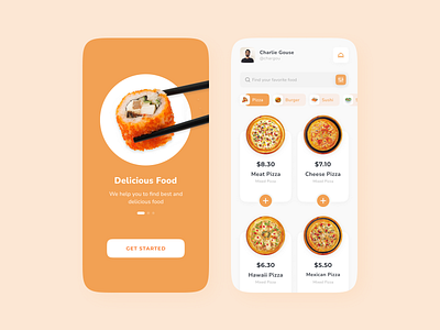 Fast Food App Concept #01 android app clean concept delivery design designer figma food inspiration ios minimalist mobile mockup product design sketch uikits uiux wireframe