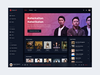 Music Player Desktop App - Dark Theme app clean concept dark design desktop interface minimal minimalist music music player product design theme ui ux web