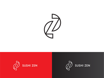Sushi Zen Lockup branding design flat geometric icon identity logo logo design logodesign logomark logos mark minimal visual identity wip