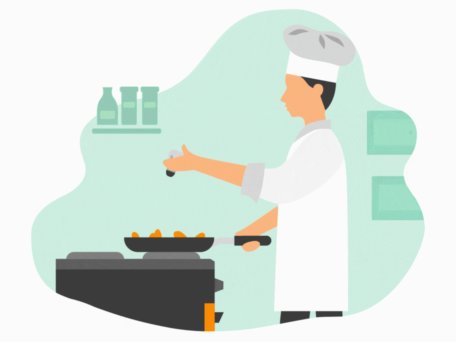 Order Tracking - Food is Preparing.! after effects animation after effects motion graphics aftereffects animation app app design branding food app food delivery app illustration mobile order tracking ui ui ux user experience user interface vector web