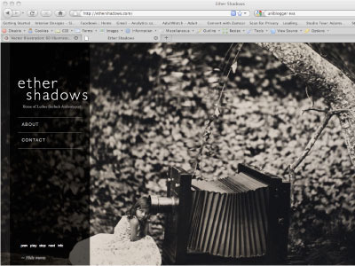 Ether Shadows photography web wordpress