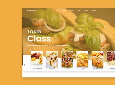 Restaurant landing page app branding design idea illustration logo ui ui design ux web design
