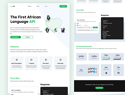 Igbo api home page app branding design idea illustration logo ui ui design ux web design