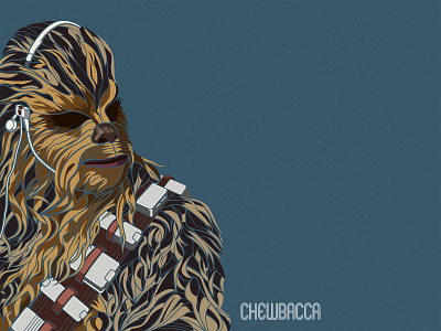 Chewbacca 2d fanart illustration star wars starwars vector vector art
