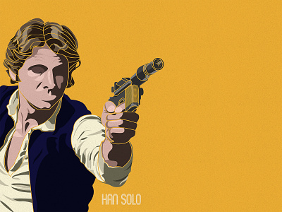 Han Solo 2d fanart illustration star wars starwars vector vector art