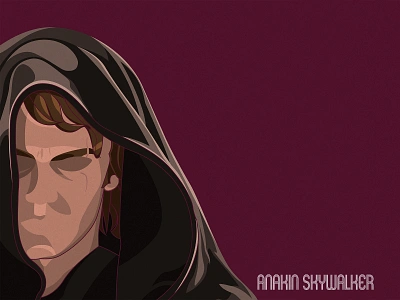 Anakin Skywalker 2d fanart illustration star wars starwars vector vector art