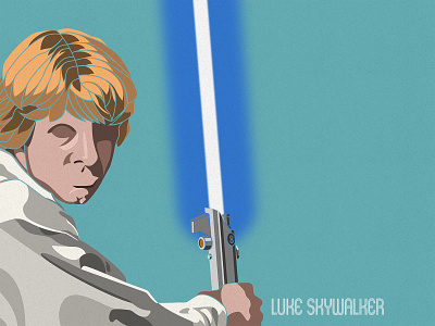 Luke Skywalker 2d fanart illustration light saber star wars starwars vector vector art
