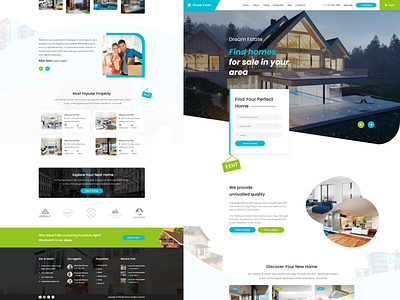 Dream Estate Home page Design app design graphic design home illustration ui ux web website
