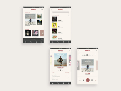 boombay - music app app design iphone 8 minimal ui ux xd design