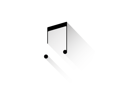 Music icon logo minimal music shadow simple