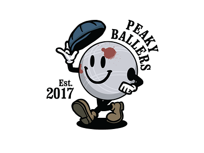 Peaky Ballers Pétanque Club Logo design flat illustration illustrator logo peaky blinders procreate