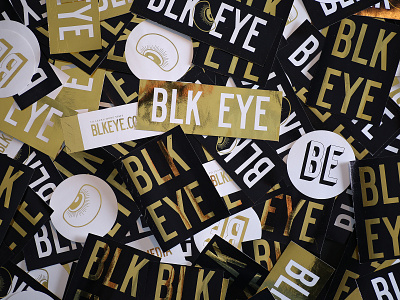 Blk Eye Stickers brand identity branding foil foil stamp gold foil logo packaging stickers typography