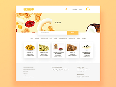 Muesli Online Store Redesign Concept food store ui web