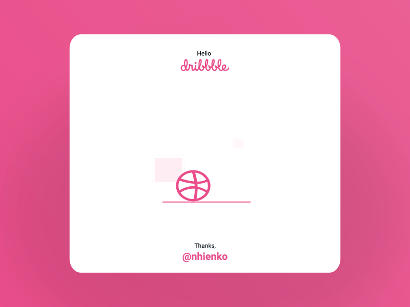 Hello Dribbble after effects animated gif animation 2d ball bouncing debut looping gif motion