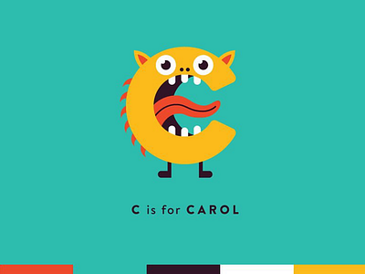 Carol alphabet artistique international character childrens books illustration modern monster teal