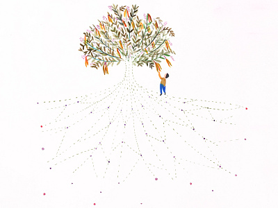 Sandra Javera - A Book A Night artistique international boy character illustration minimal tree whitespace