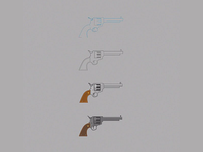 Revolver design icon illustration illustrator minimal vector