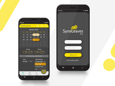 Application mobile Syneleaves charte graphique entreprise illustration interfaces logo ui vecteur