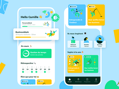 EnterUp — Mobile App — Training for business owners app branding chatbot design design sprint formation illustration interface mobile app training ui ux