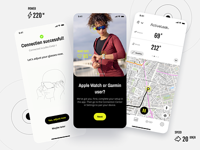 Activelook — Mobile app app design glasses mobile run running sport technology ui ux watch