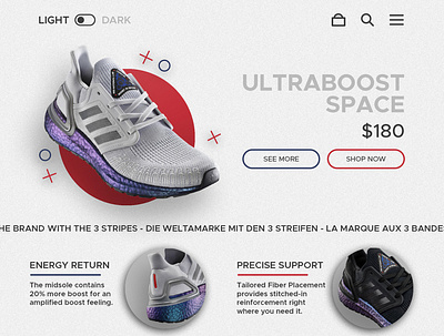 Ultraboost Landing Page adidas adobe illustrator adobe photoshop design landing page photoshop shoes ui ui design web design