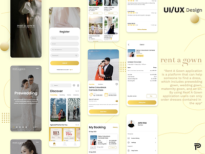 Rent A Gown Application design family maternity mobile apps mobile design mockup prewedding rent gown ui ux wedding
