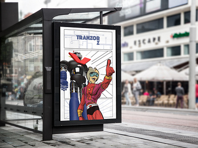 Bus Stop Billboard Mazinger Z or Tranzor Z