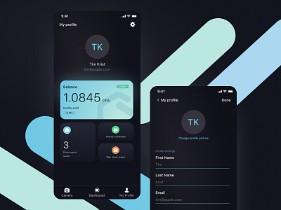 Coolhouse App - Crypto balance and settings screens balance crypto mobile app settings ui ui ux ux wallet