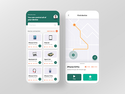 Find device App design find device product design ui ux