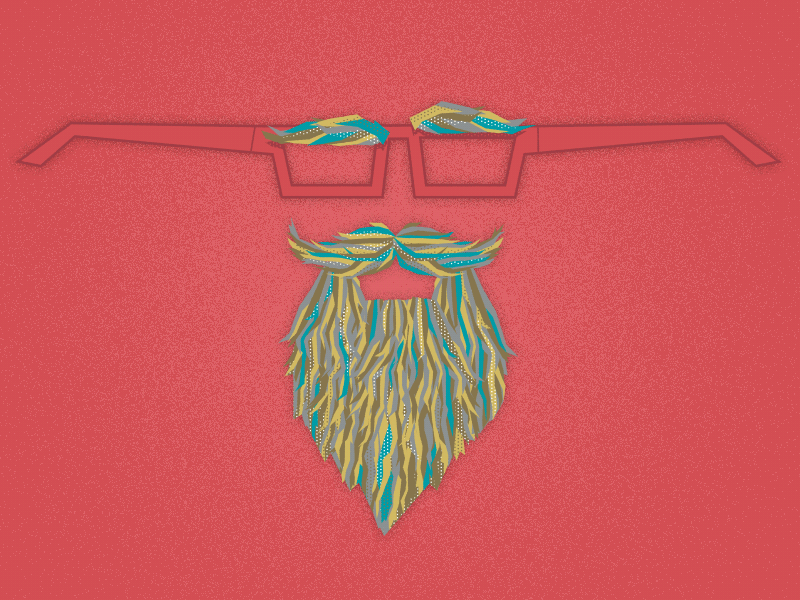 Beardo 3d beard crazy glasses illustration seizure