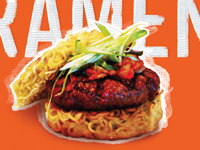 Ramen Burger Poster asian burger custom type poster ramen