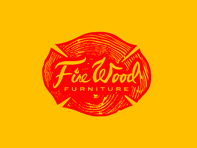 Fire Wood Furniture branding furniture hand lettering logo woodgrain